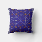 Royal Blue and Bronze Celestial Tribal Kilim クッション (裏面)