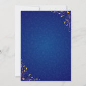 Royal Blue and Gold Corner Wedding Invitation | 招待状 (裏面)