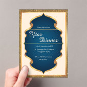 Royal Blue and Gold Iftar Dinner Invitation アクリル招待状 (インサイチュ (ポータブル))