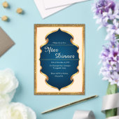 Royal Blue and Gold Iftar Dinner Invitation アクリル招待状 (インサイチュ (ウェディング))
