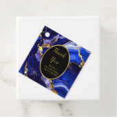 Royal Blue and Gold Marble Agate Birthday Party フェイバータグ (インサイチュ)