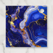 Royal Blue and Gold Marble Agate Birthday Party フェイバータグ (裏面)