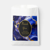 Royal Blue and Gold Marble Agate Birthday Party フェイバーバッグ (正面)