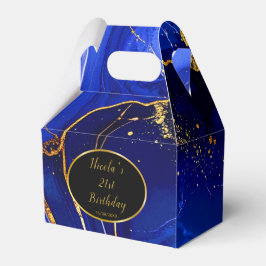 Royal Blue and Gold Marble Agate Birthday Party フェイバーボックス