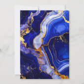 Royal Blue and Gold Marble Agate Birthday Party 招待状 (裏面)