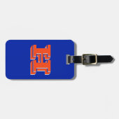 Royal Blue and Orange Varsity School Monogram ラゲッジタグ (正面横)