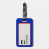 Royal Blue and Orange Varsity School Monogram ラゲッジタグ (裏面縦)