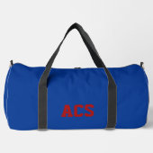 Royal Blue and Red School Colors with Letters ダッフルバッグ (正面)