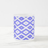 Royal blue and white diamond pattern フロストグラスマグカップ (中央)