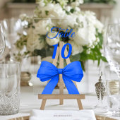 Royal blue bow acrylic table number sign アクリル招待状