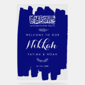 Royal Blue Brushed Paint Nikkah Acrylic Sign アクリルサイン (正面)
