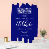 Royal Blue Brushed Paint Nikkah Acrylic Sign アクリルサイン (ウェディング)
