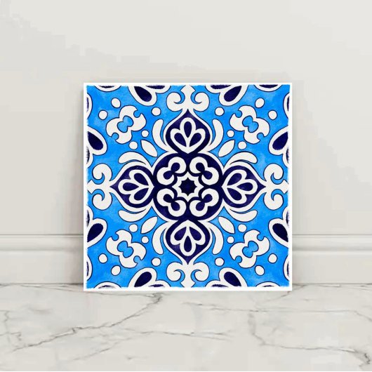 Royal Blue Ceramic Classic Geometric Mosaic タイル