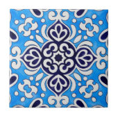 Royal Blue Ceramic Classic Geometric Mosaic タイル (正面)