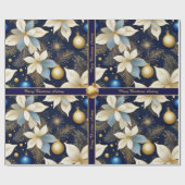 Royal Blue Christmas Wrapping Paper with Text ラッピングペーパー (フラット)