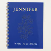 Royal Blue Custom Name Notebook – Elegant & Bold プランナー手帳 (正面)