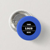 Royal Blue Customizable Solid Round Button Pin 缶バッジ (正面&裏面)