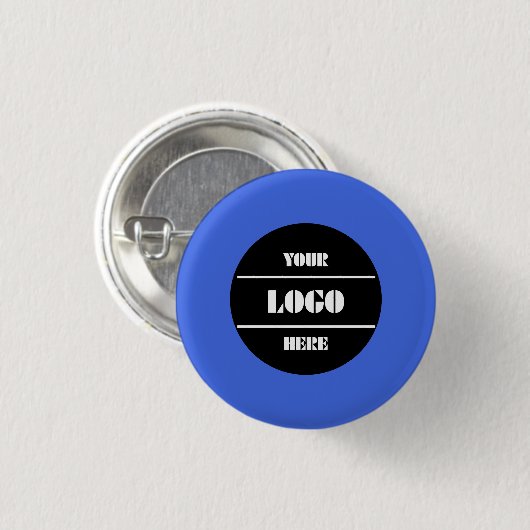 Royal Blue Customizable Solid Round Button Pin 缶バッジ (正面&裏面)