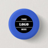 Royal Blue Customizable Solid Round Button Pin 缶バッジ (正面)