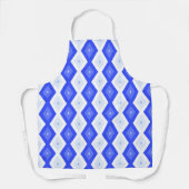 Royal blue diamond pattern エプロン (正面)