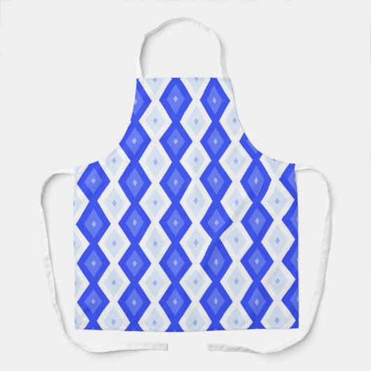 Royal blue diamond pattern エプロン (正面)