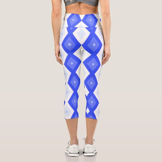 Royal blue diamond pattern カプリレギンス (裏面)