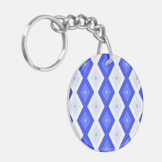 Royal blue diamond pattern キーホルダー (正面左)