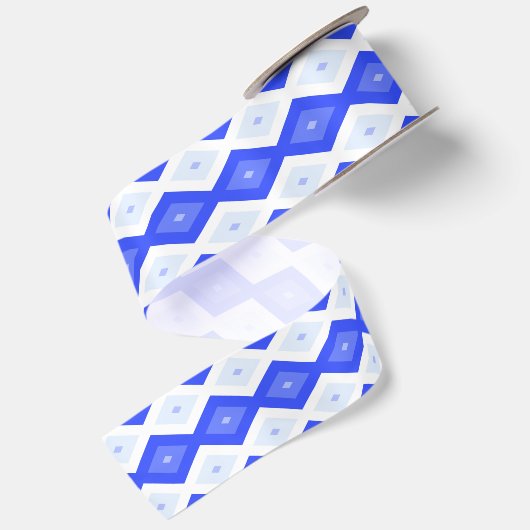 Royal blue diamond pattern サテンリボン (裏面)
