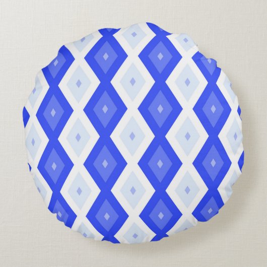 Royal blue diamond pattern ラウンドクッション (裏面)