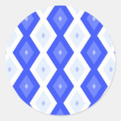 Royal blue diamond pattern ラウンドシール (正面)