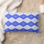 Royal blue diamond pattern ランバークッション (ブランケット)