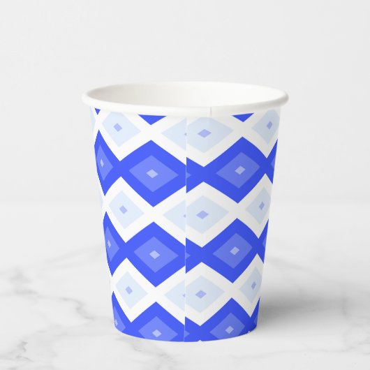 Royal blue diamond pattern 紙コップ (右)