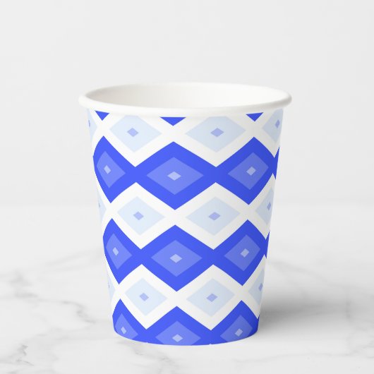 Royal blue diamond pattern 紙コップ (正面)