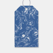 Royal Blue Floral Garden Wedding Thank You ギフトタグ (裏面)