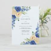 Royal Blue Flourishing Spring Wedding 招待状 (スタンド正面)