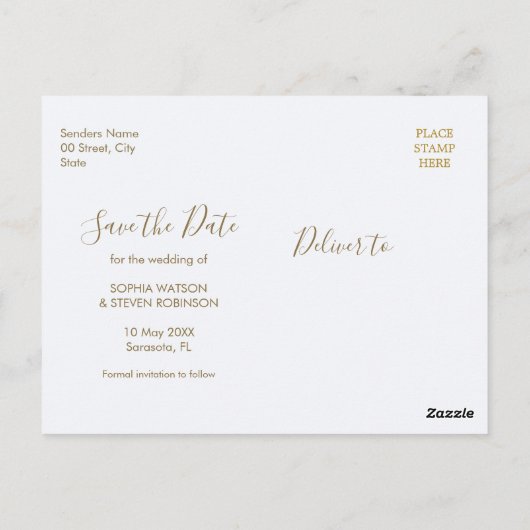 Royal Blue Flowers Wedding ポストカード (裏面)