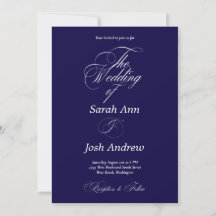 Royal Blue Formal Wedding Invitation