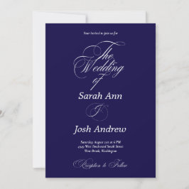 Royal Blue Formal Wedding Invitation 招待状