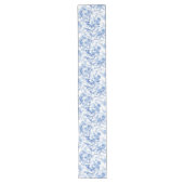 Royal Blue French Toile Roses Floral Table Runner ロングテーブルランナー (正面)