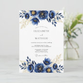 Royal Blue Gilded Winter Wedding 招待状 (スタンド正面)