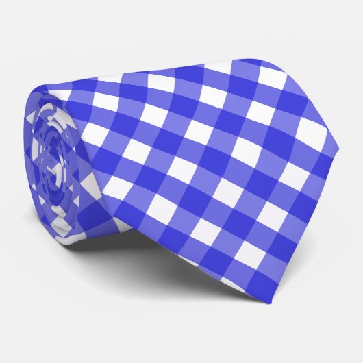 Royal blue gingham ネクタイ (ロール)