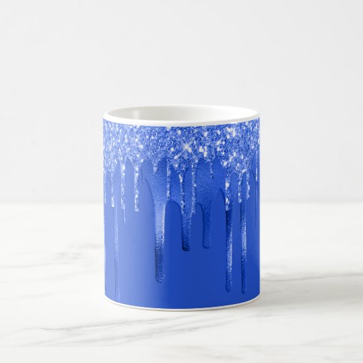 Royal Blue Glitter Drips コーヒーマグカップ (中央)