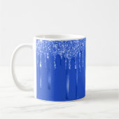 Royal Blue Glitter Drips コーヒーマグカップ (左)