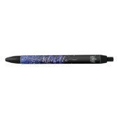 Royal Blue Glitz Custom Autograph Pen 黒ボールペン (正面)