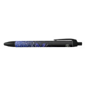 Royal Blue Glitz Custom Autograph Pen 黒ボールペン (トップ)