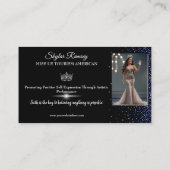 Royal Blue Glitz Pageant Business Card 名刺 (裏面)
