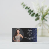 Royal Blue Glitz Pageant Business Card 名刺 (スタンド正面)