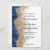 Royal Blue Gold Abstract  Luxury Formal Wedding 招待状 (正面)