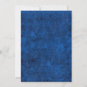 Royal Blue Gold Abstract  Luxury Formal Wedding 招待状 (裏面)