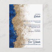 Royal Blue Gold Abstract Luxury Wedding Details エンクロージャーカード (正面)